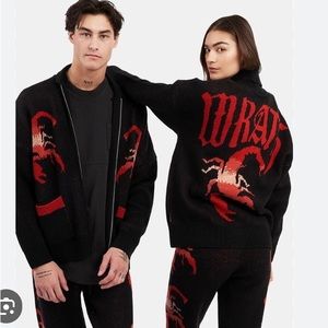 NWT  SPIRIT JERSEY SCORPION Cardigan Wrath Sweater sz S & M